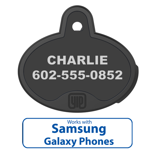 YIP Smart Tag - Samsung, Oval, Black