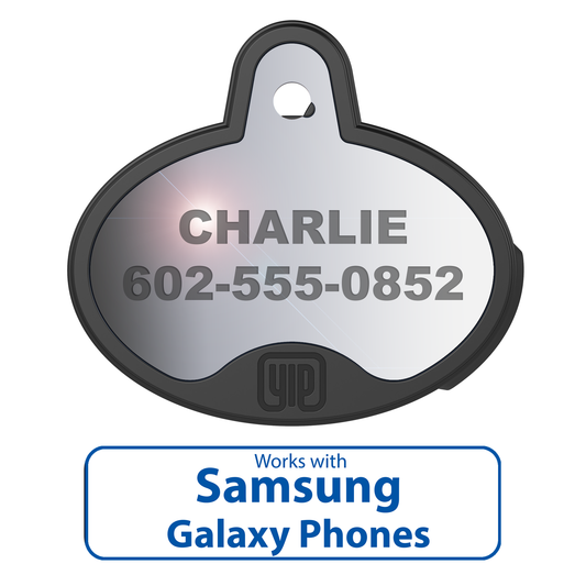 YIP Smart Tag - Samsung, Oval, Chrome