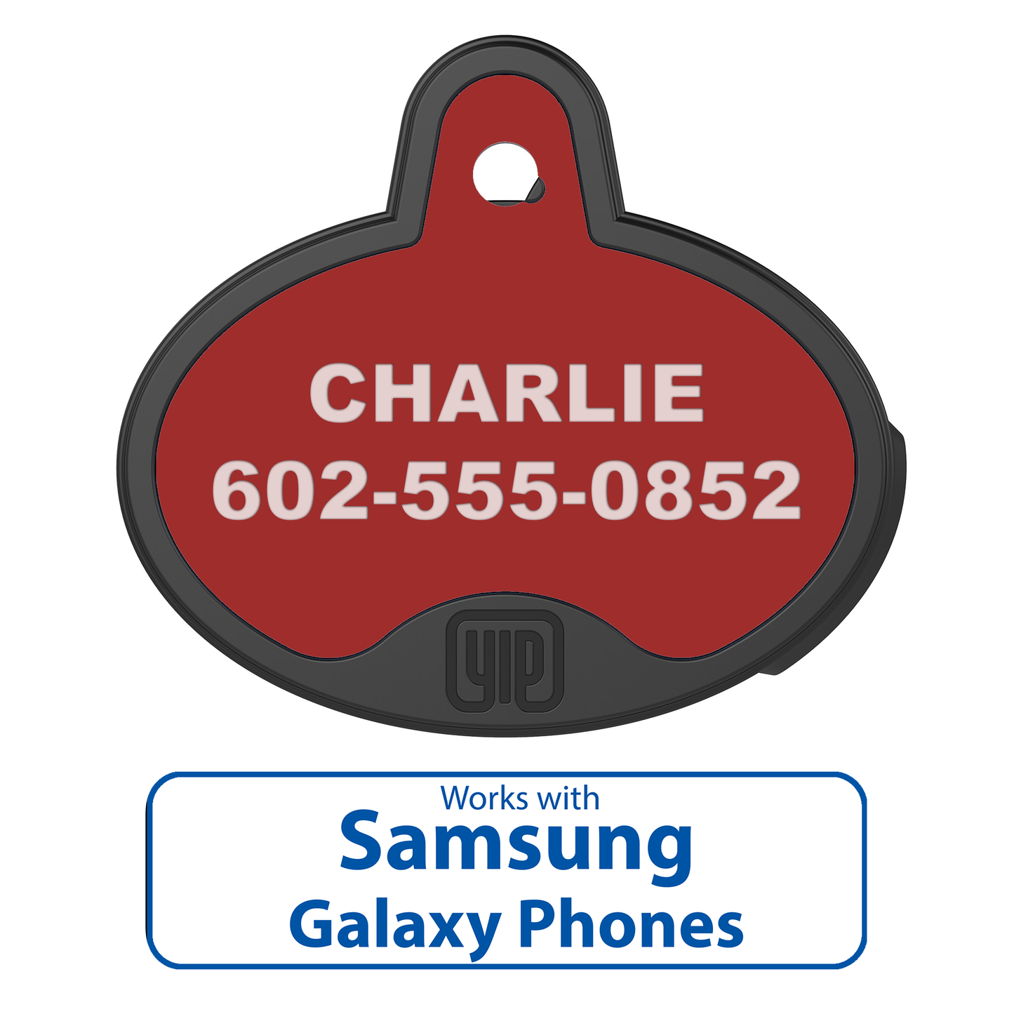 YIP Smart Tag - Samsung, Oval, Red