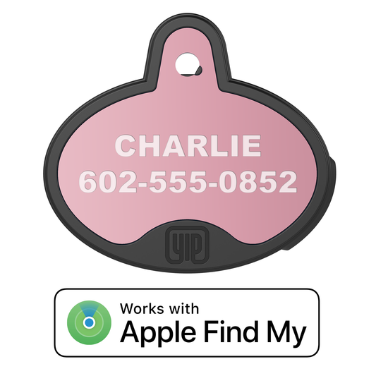 YIP Smart Tag - Works with Apple Find My, Oval, Rose Gold